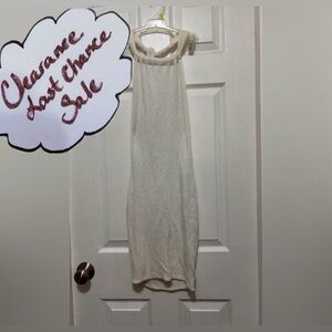 ARE YOU AM I Women’s White Knit Halter Backless Mini Dress *See Measurements*